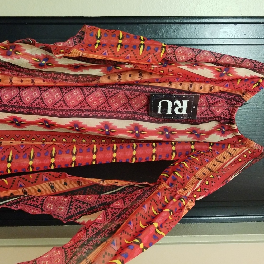 RU Apparel Off the Shoulder Aztec Dress